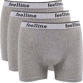 MrtNlu 3 Adet L Feelline Gri Pamuklu Doğal Likralı Erkek Boxer