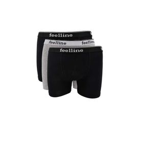 MrtNlu 3 Adet L Feelline Siyah ve Gri Pamuklu Doğal Likralı Erkek Boxer