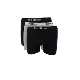 MrtNlu 3 Adet L Feelline Siyah ve Gri Pamuklu Doğal Likralı Erkek Boxer