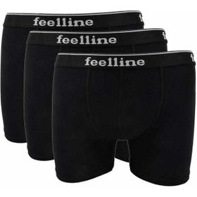 MrtNlu 3 Adet XXL Feelline Siyah Pamuklu Doğal Likralı Erkek Boxer