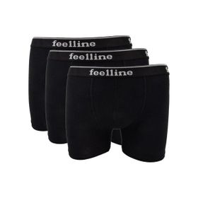 MrtNlu 3 Adet XXL Feelline Siyah Pamuklu Doğal Likralı Erkek Boxer