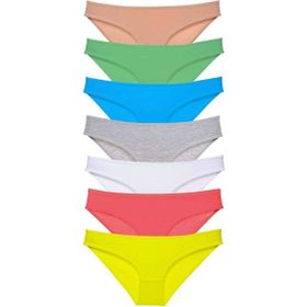 MrtNlu 7 Adet Çok Renkli M Süper Eko Set Likralı Kadın Slip Külot