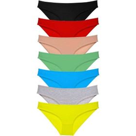 MrtNlu 7 Adet Çok Renkli M Süper Eko Set Likralı Kadın Slip Külot
