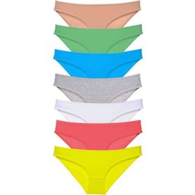 MrtNlu 7 Adet Çok Renkli M Süper Eko Set Likralı Kadın Slip Külot