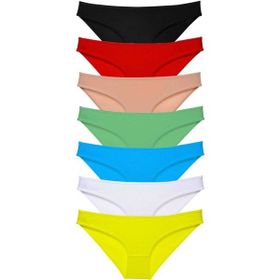 MrtNlu 7 Adet Çok Renkli M Süper Eko Set Likralı Kadın Slip Külot