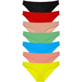MrtNlu 7 Adet Çok Renkli M Süper Eko Set Likralı Kadın Slip Külot