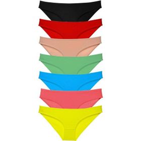 MrtNlu 7 Adet Çok Renkli XL Süper Eko Set Likralı Kadın Slip Külot