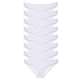 MrtNlu 8 Adet Beyaz M Süper Eko Set Likralı Kadın Slip Külot