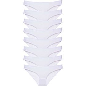 MrtNlu 8 Adet Beyaz M Süper Eko Set Likralı Kadın Slip Külot