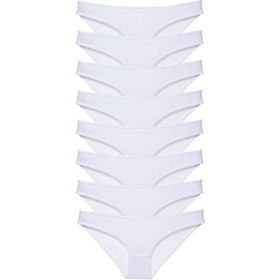 MrtNlu 8 Adet Beyaz M Süper Eko Set Likralı Kadın Slip Külot