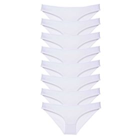 MrtNlu 8 Adet Beyaz M Süper Eko Set Likralı Kadın Slip Külot