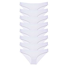 MrtNlu 8 Adet Beyaz M Süper Eko Set Likralı Kadın Slip Külot