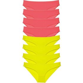 MrtNlu 8 Adet Sarı Fuşya L Süper Eko Set Likralı Kadın Slip Külot