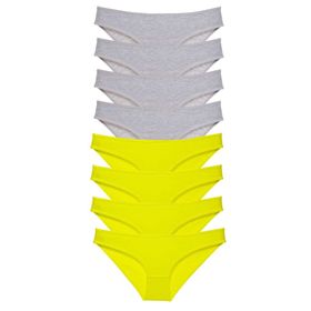MrtNlu 8 Adet Sarı Gri M Süper Eko Set Likralı Kadın Slip Külot