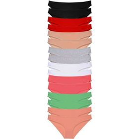 MrtNlu 8 Renkli XL 16 Adet Süper Eko Set Likralı Kadın Slip Külot