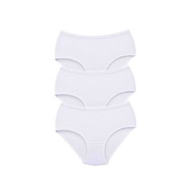 MrtNlu Beyaz 2XL 3 Adet Tutku Kadın Yüksek Bel Bato Kalın Lastik Külot