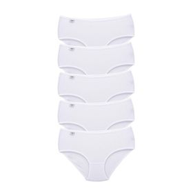 MrtNlu Beyaz 2XL 5 Adet Tutku Kadın Yüksek Bel Bato İnce Lastik Külot