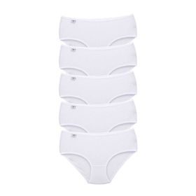 MrtNlu Beyaz 2XL 5 Adet Tutku Kadın Yüksek Bel Bato İnce Lastik Külot