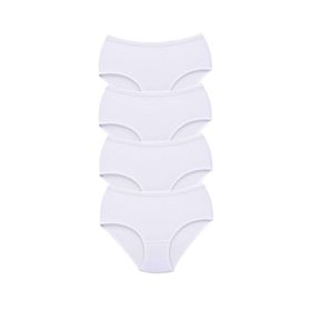 MrtNlu Beyaz XL 4 Adet Tutku Kadın Yüksek Bel Bato Kalın Lastik Külot