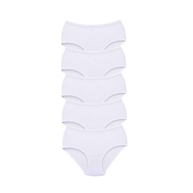 MrtNlu Beyaz XL 5 Adet Tutku Kadın Yüksek Bel Bato Kalın Lastik Külot