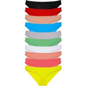 MrtNlu Çok Renkli 10 Adet Süper Eko Set Likralı Kadın Slip Külot