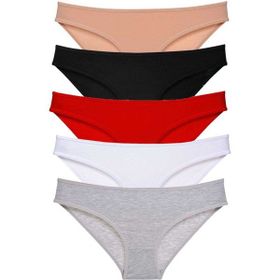 MrtNlu Çok Renkli M 5 Adet Süper Eko Set Likralı Kadın Slip Külot