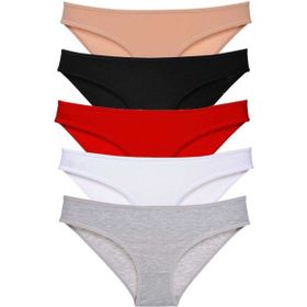 MrtNlu Çok Renkli XL 5 Adet Süper Eko Set Likralı Kadın Slip Külot