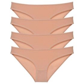 MrtNlu Fuşya Ten S 4 Adet Süper Eko Set Likralı Kadın Slip Külot