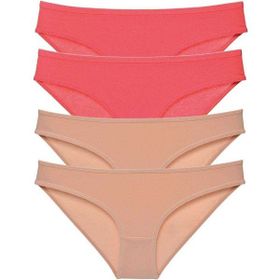 MrtNlu Fuşya Ten S 4 Adet Süper Eko Set Likralı Kadın Slip Külot