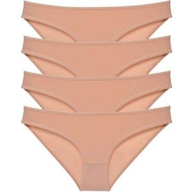 MrtNlu Fuşya Ten S 4 Adet Süper Eko Set Likralı Kadın Slip Külot