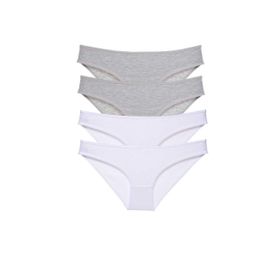 MrtNlu Gri Beyaz XL 4 Adet Süper Eko Set Likralı Kadın Slip Külot