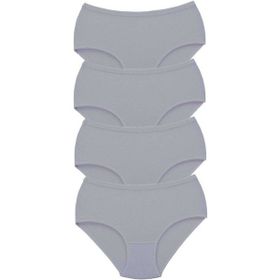 MrtNlu Gri L 4 Adet Tutku Kadın Yüksek Bel Bato Kalın Lastik Külot