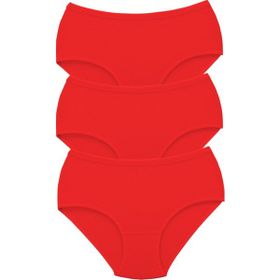 MrtNlu Kırmızı 2XL 3 Adet Tutku Kadın Yüksek Bel Bato Kalın Lastik Külot