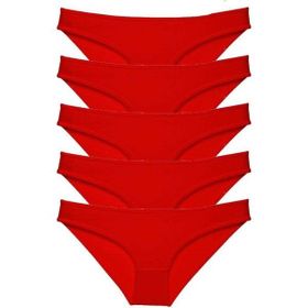 MrtNlu Kırmızı XL 5 Adet Süper Eko Set Likralı Kadın Slip Külot
