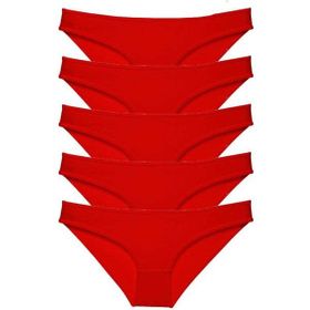 MrtNlu Kırmızı XL 5 Adet Süper Eko Set Likralı Kadın Slip Külot