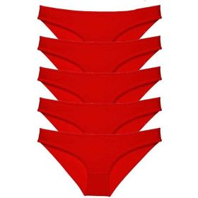 MrtNlu Kırmızı XL 5 Adet Süper Eko Set Likralı Kadın Slip Külot