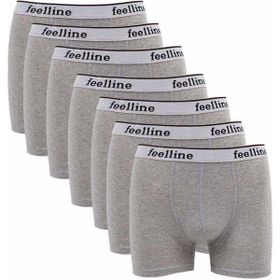MrtNlu L 7 Adet Feelline Gri Pamuklu Doğal Likralı Erkek Boxer