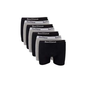 MrtNlu L 7 Adet Feelline Siyah ve Gri Pamuklu Doğal Likralı Erkek Boxer