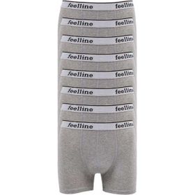 MrtNlu M 8 Adet Feelline Gri Pamuklu Doğal Likralı Erkek Boxer