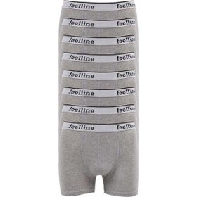 MrtNlu M 8 Adet Feelline Gri Pamuklu Doğal Likralı Erkek Boxer
