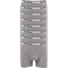 MrtNlu M 8 Adet Feelline Gri Pamuklu Doğal Likralı Erkek Boxer
