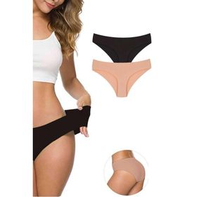 MrtNlu S2 L-XL 2 Adet Kadın Dikişsiz Lazer Kesim Esnek İz yapmayan Külot