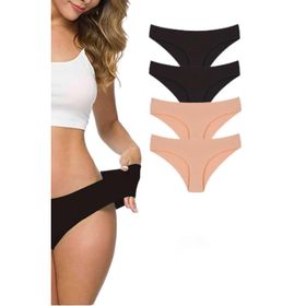 MrtNlu S2 L-XL 4 Adet Dikişsiz Lazer Kesim Esnek İz Yapmayan Kadın Külot