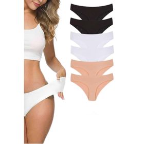 MrtNlu S4 L-XL 6 Adet Kadın Dikişsiz Lazer Kesim Esnek İz yapmayan Külot