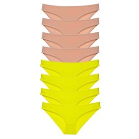 MrtNlu Sarı Ten L 8 Adet Süper Eko Set Likralı Kadın Slip Külot