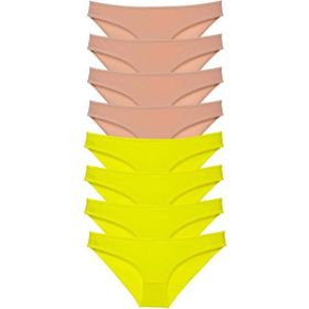 MrtNlu Sarı Ten L 8 Adet Süper Eko Set Likralı Kadın Slip Külot