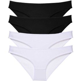 MrtNlu Siyah Beyaz M 4 Adet Eko Set Likralı Kadın Slip Külot