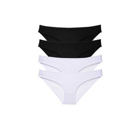 MrtNlu Siyah Beyaz M 4 Adet Eko Set Likralı Kadın Slip Külot