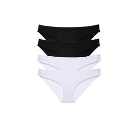 MrtNlu Siyah Beyaz XL 4 Adet Eko Set Likralı Kadın Slip Külot