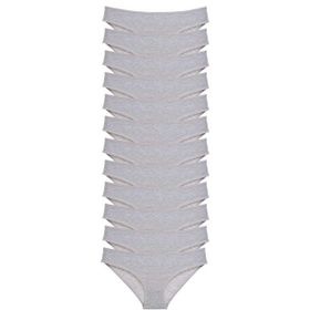 MrtNlu Siyah Gri 12 Adet Süper Eko Set Likralı Kadın Slip Külot